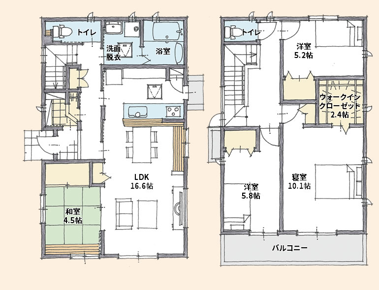 明るい日差しを取り込める家